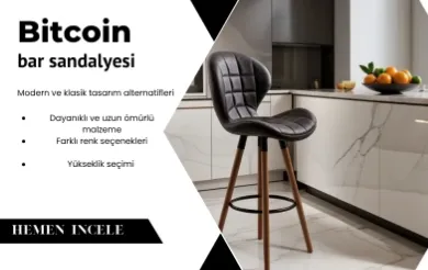 Bitcoin Ceviz Ahşap Ayaklı Bar Sandalyesi (Koyu Gri Nubuk)
