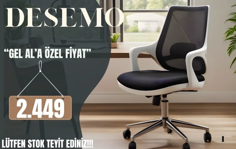 Desemo Yıldız Ayaklı Çalışma Koltuğu (Siyah)