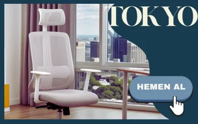 Tokyo Beyaz İskeletli Başlıklı Müdür Koltuğu (Açık Gri)