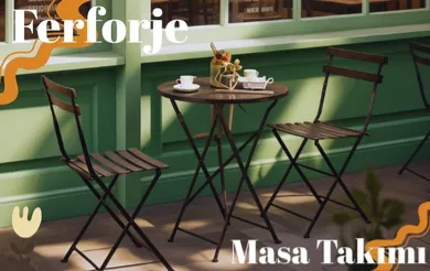 60 Çap Ferforje Masa Takımı (Yeşil)