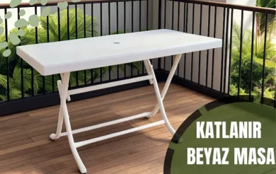 Plastik Katlanır Masa Beyaz Modelleri