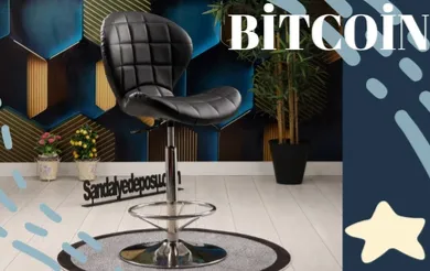 Bitcoin Çemberli Bar Sandalyesi (Koyu Gri Nubuk)