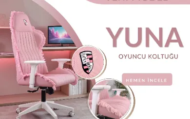 Yuna Hareketli Kollu Oyuncu Koltuğu (Pembe Lakos Kumaş)