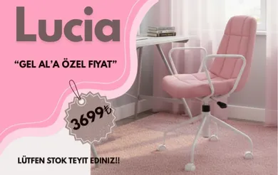 Simge Krom Yıldız Ayaklı Çalışma Koltuğu (Pembe Kumaş)