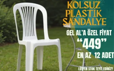 Kolsuz Plastik Sandalye Beyaz