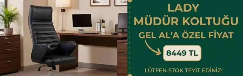 Lady Müdür Ve Yönetici Koltuğu Siyah Deri ( Özel üretim)