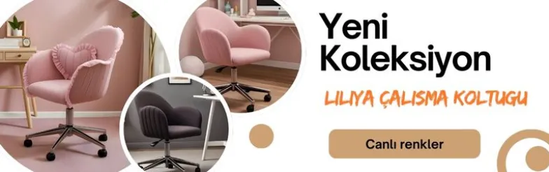 Liliya Krom Ayaklı Çalışma Koltuğu (Pembe Lakos Kumaş)
