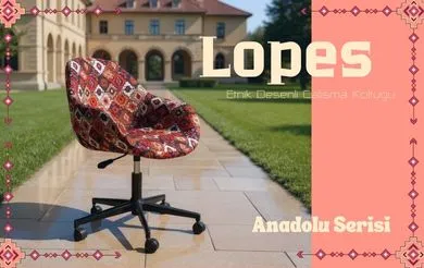Lopes Etnik Desenli Çalışma Koltuğu 01